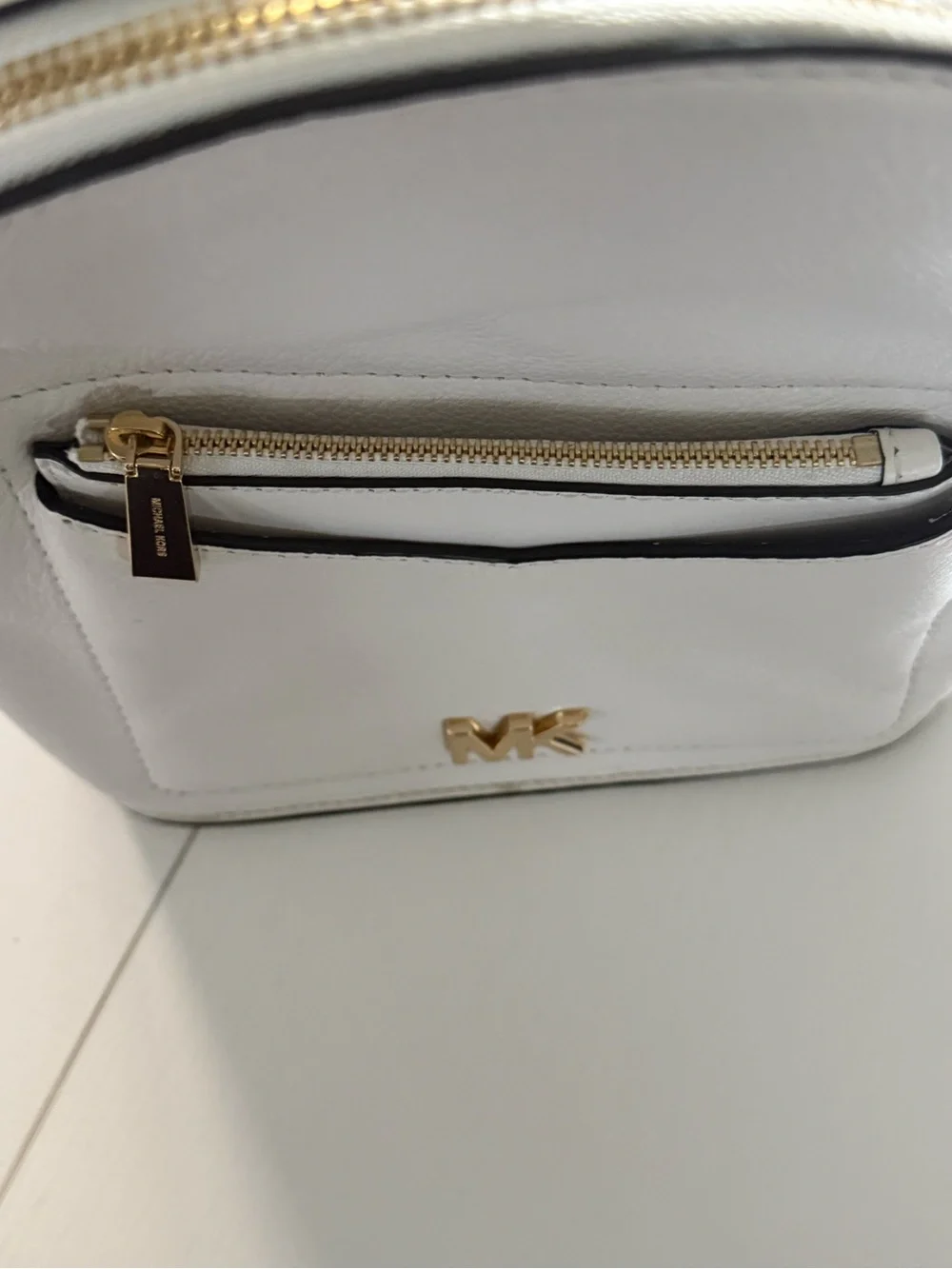 Michael Kors White Leather Mini Backpack